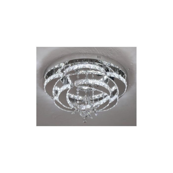 Plafonnier cristal chromé – Couronne Lumineuse 56 W