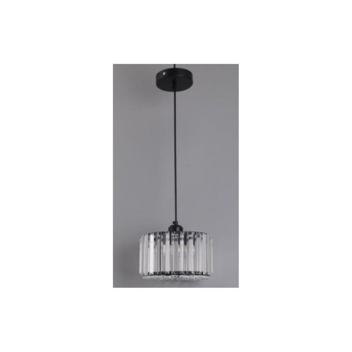 Suspension cristal noire – Compacte Élégance Ø20 cm