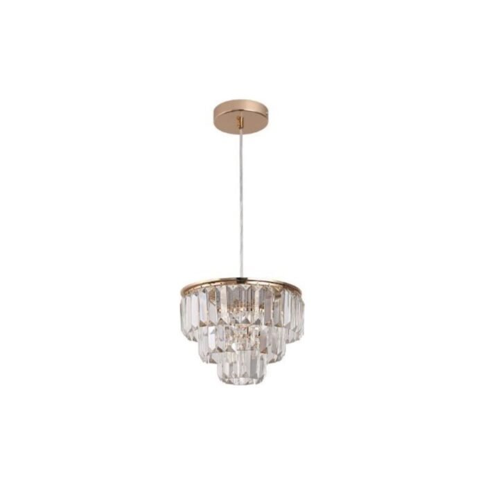 Suspension cristal dorée – Éclat Compact 24 W