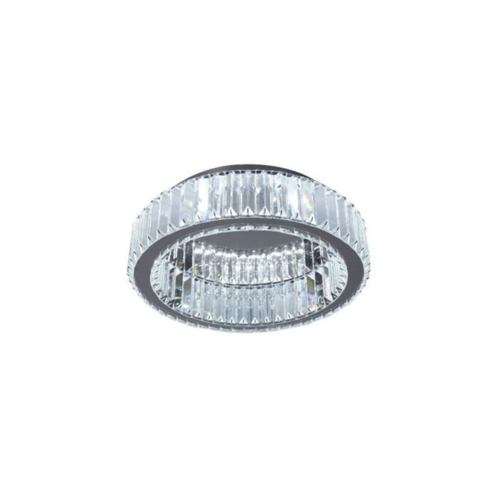 Plafonnier cristal chromé – Éclat Rond 38 W